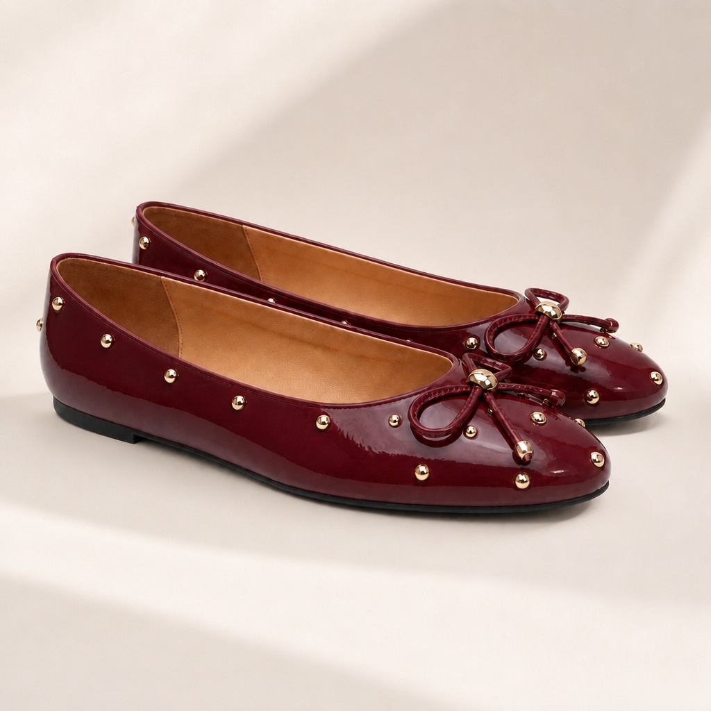 Burgundy color option for bow flats