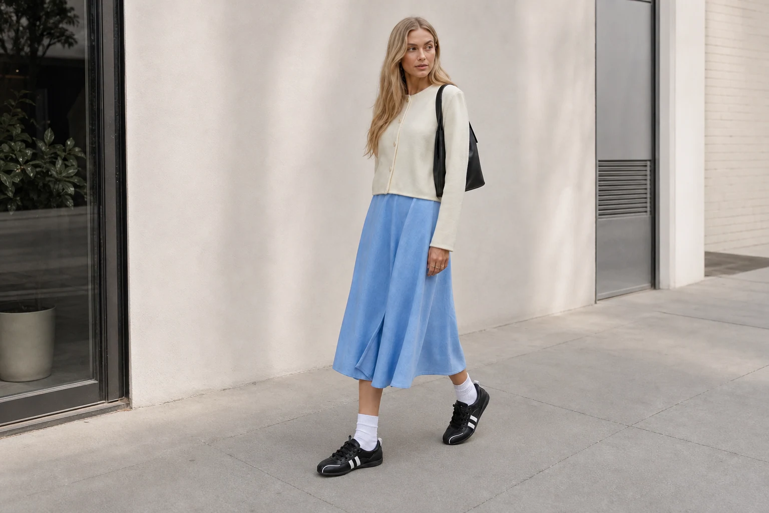 Ballerina's met veters, gestyled in een lifestyle-setting