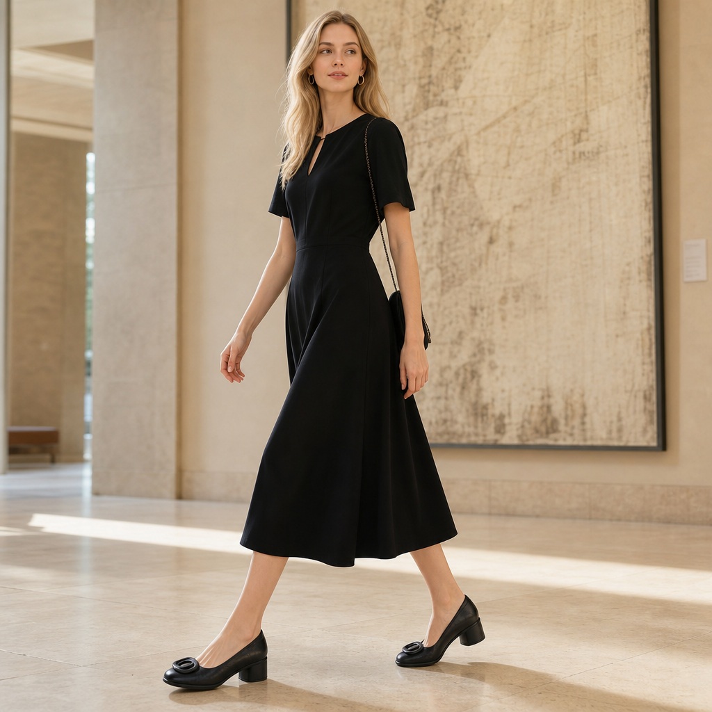 Loafers met dikke hak in een horizontale lifestyle-scene