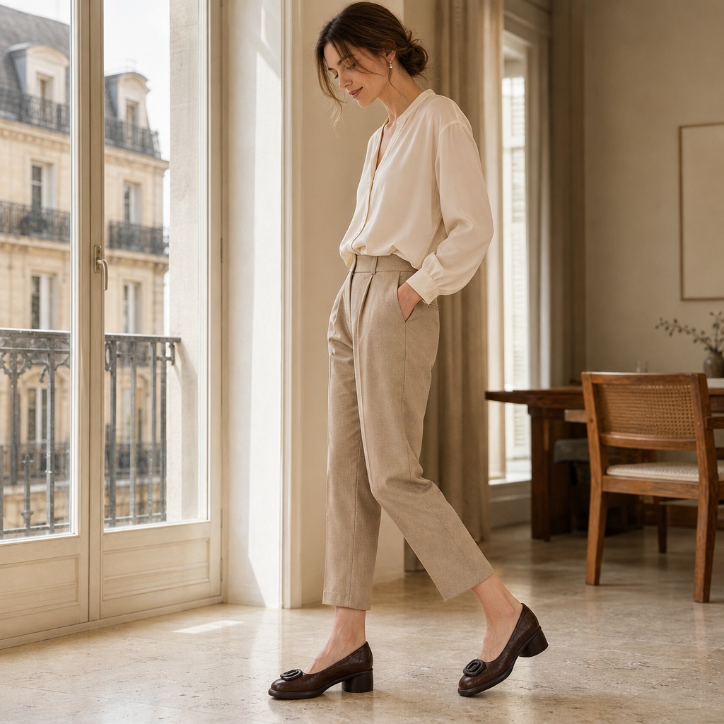 Zachte loafers in leerlook in een lifestyle-productscene