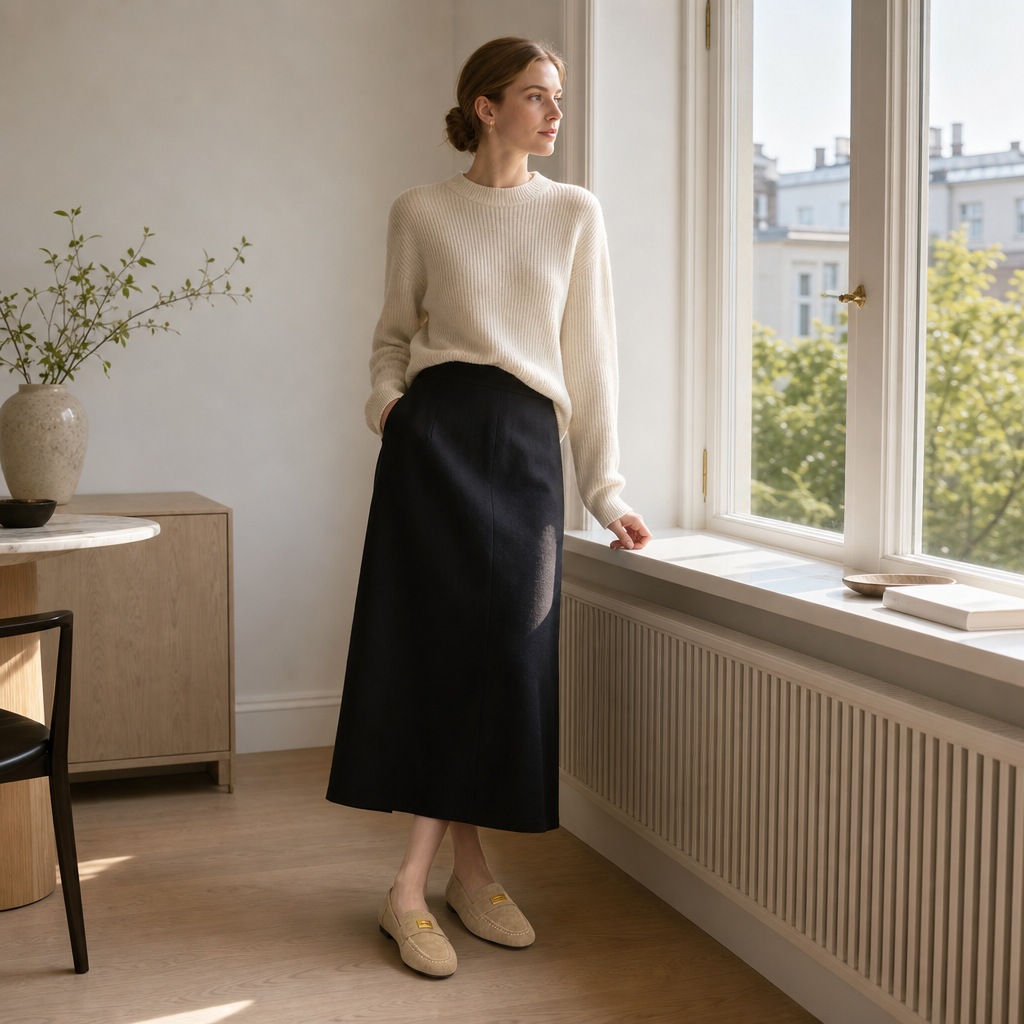 Mocassins à penny abricot dans une scène de style de vie horizontale